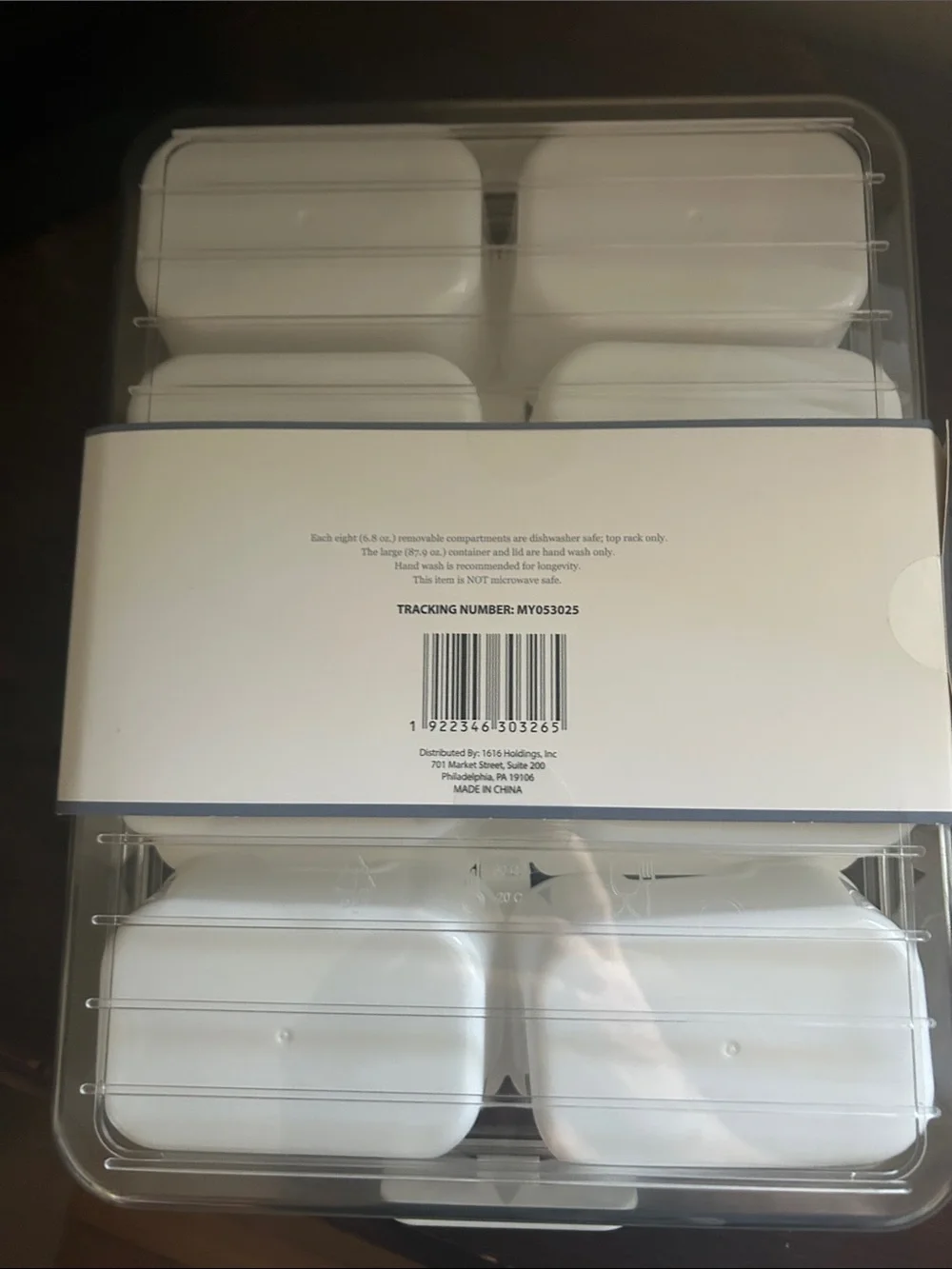 Room Room Clear Snack Serving Tray with Removable Compartments - Clear/White